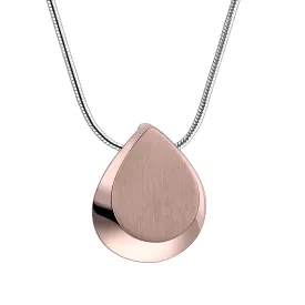 Pendant: Drop - Polished & Brushed Rose Gold Vermeil - PD1026