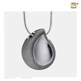 Pendant: TearDrop - Ruthenium Plated Two Tone - PD1023