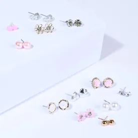 12 Pairs Charming Ears Studs/Tops For Girls