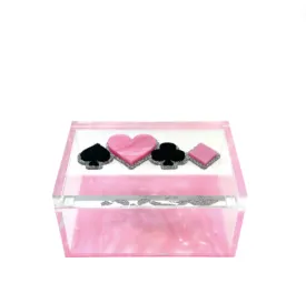 Acrylic Ace Heart Spade Diamond Pink Box