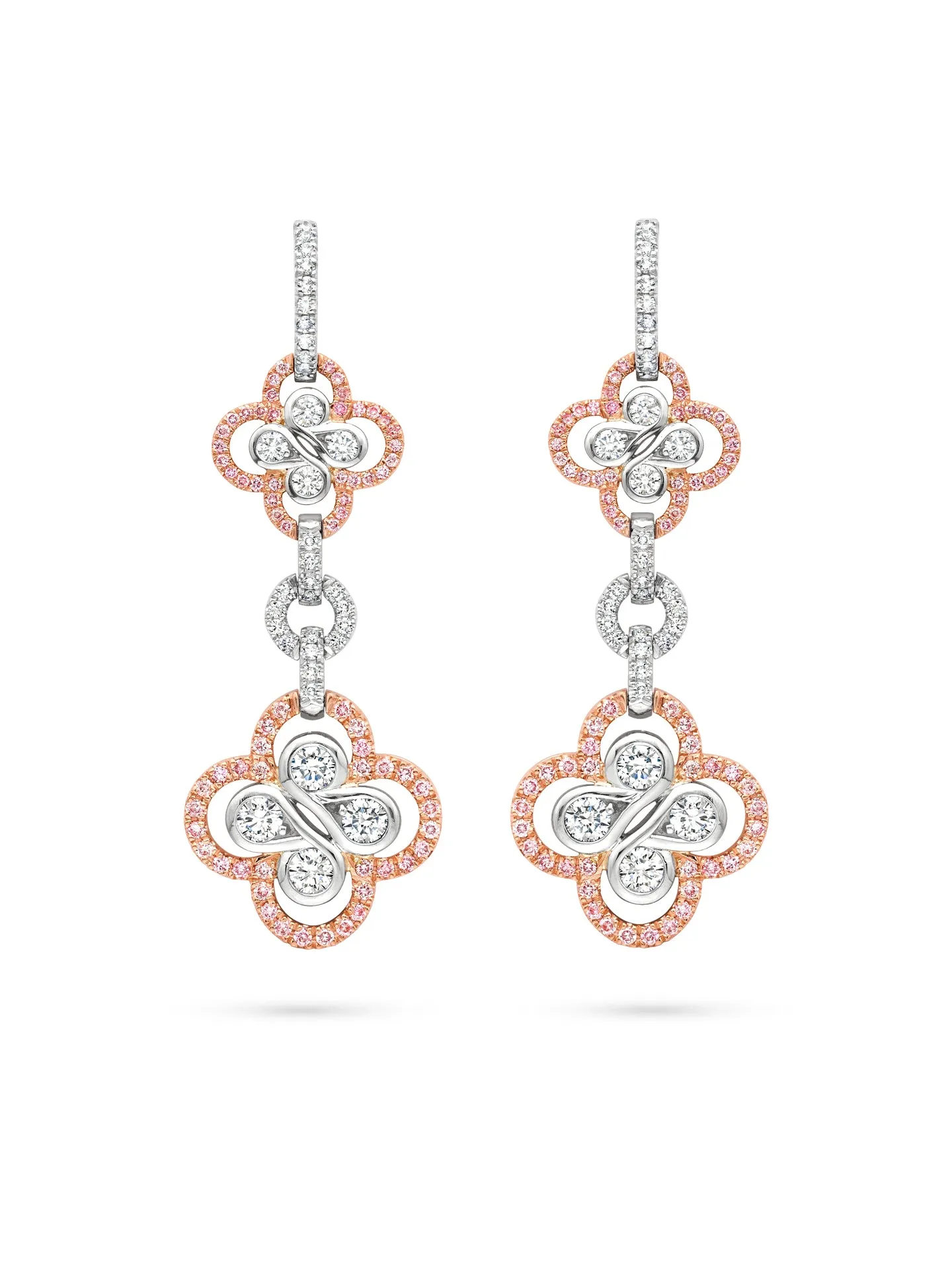 Be Boodles Pink Diamond Drop Earrings