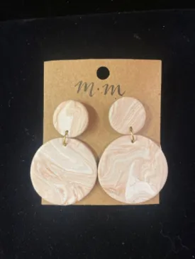 Beige Clay Dangling Earrings