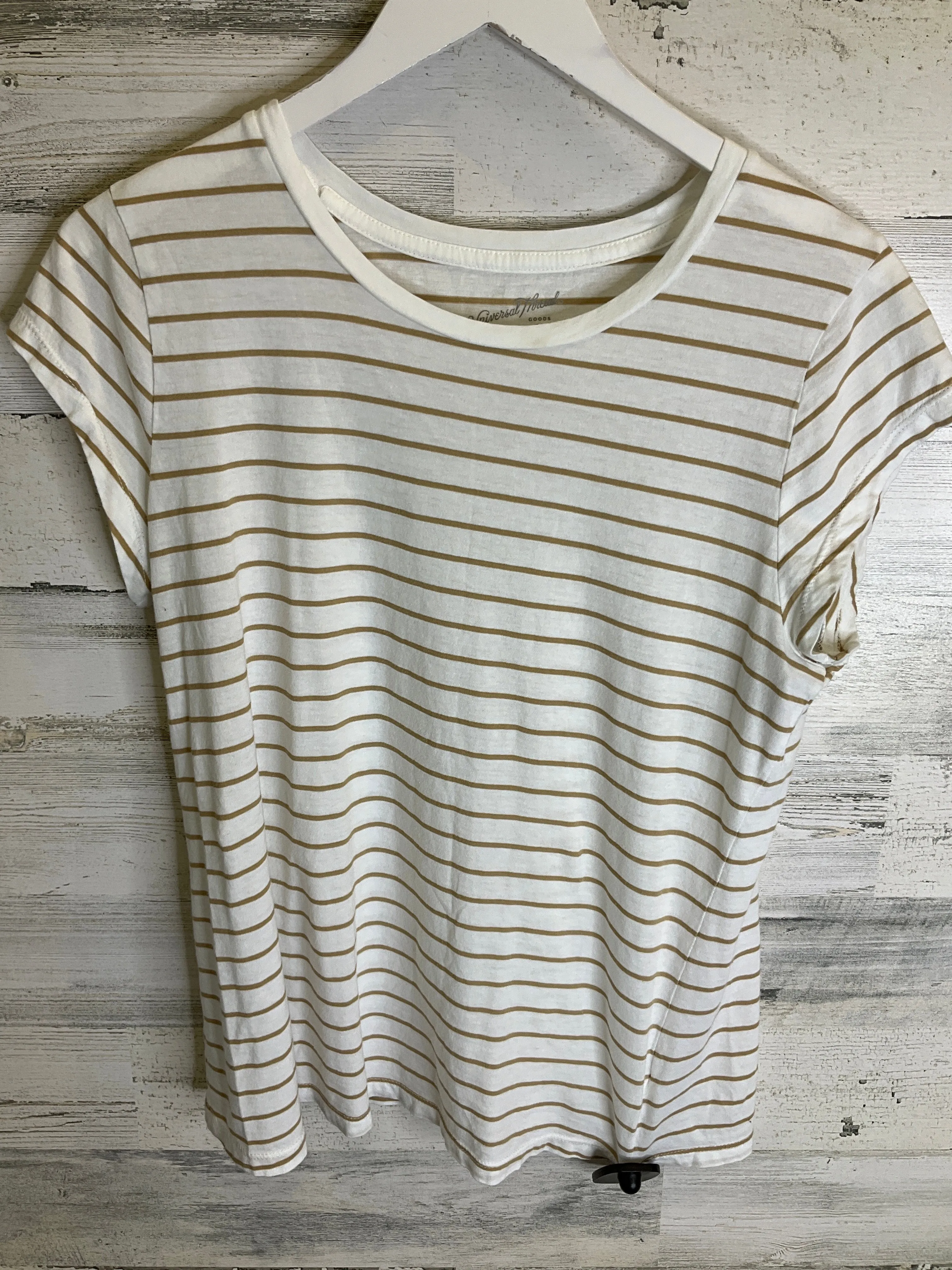 Beige Top Short Sleeve Universal Thread, Size L