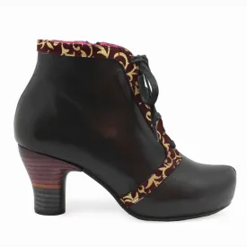 Benedictine - Black/Red Scroll-Ankle boot -Last pair 36