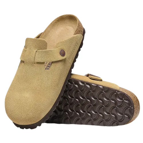 Birkenstocks Men's Clogs - Boston Suede - Latte Cream