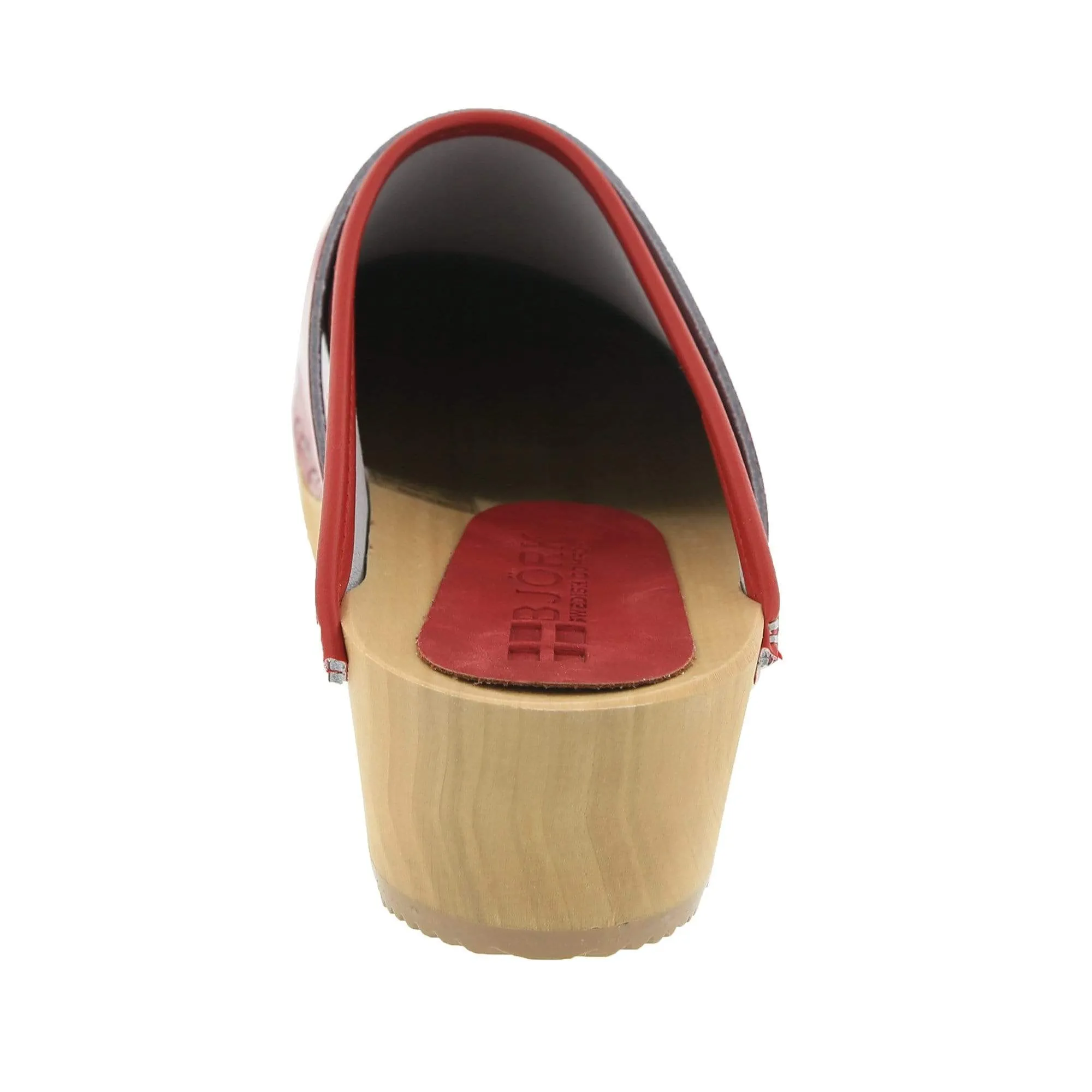 BJORK LEIA Wood Classic Open Back Patent Leather Clogs