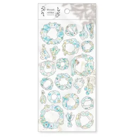 Blue Flower Wreath Sticker Mind Wave