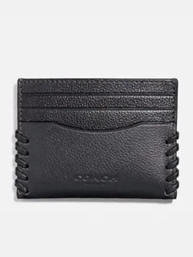 Coach Slim Card Case With Baseball Stitch Black F22370