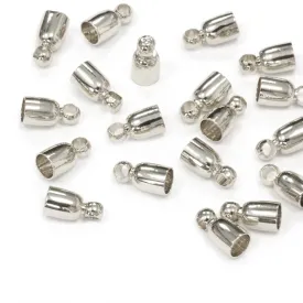 Cord End 3mm Silver Plated - Pack of 20