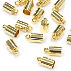 Cord End 4mm Gold Plated - Pack of 20