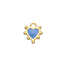 Cornflower Blue Boho Heart Charm