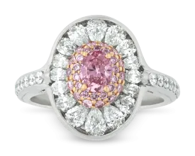 Fancy Vivid Pink and White Diamond Ring