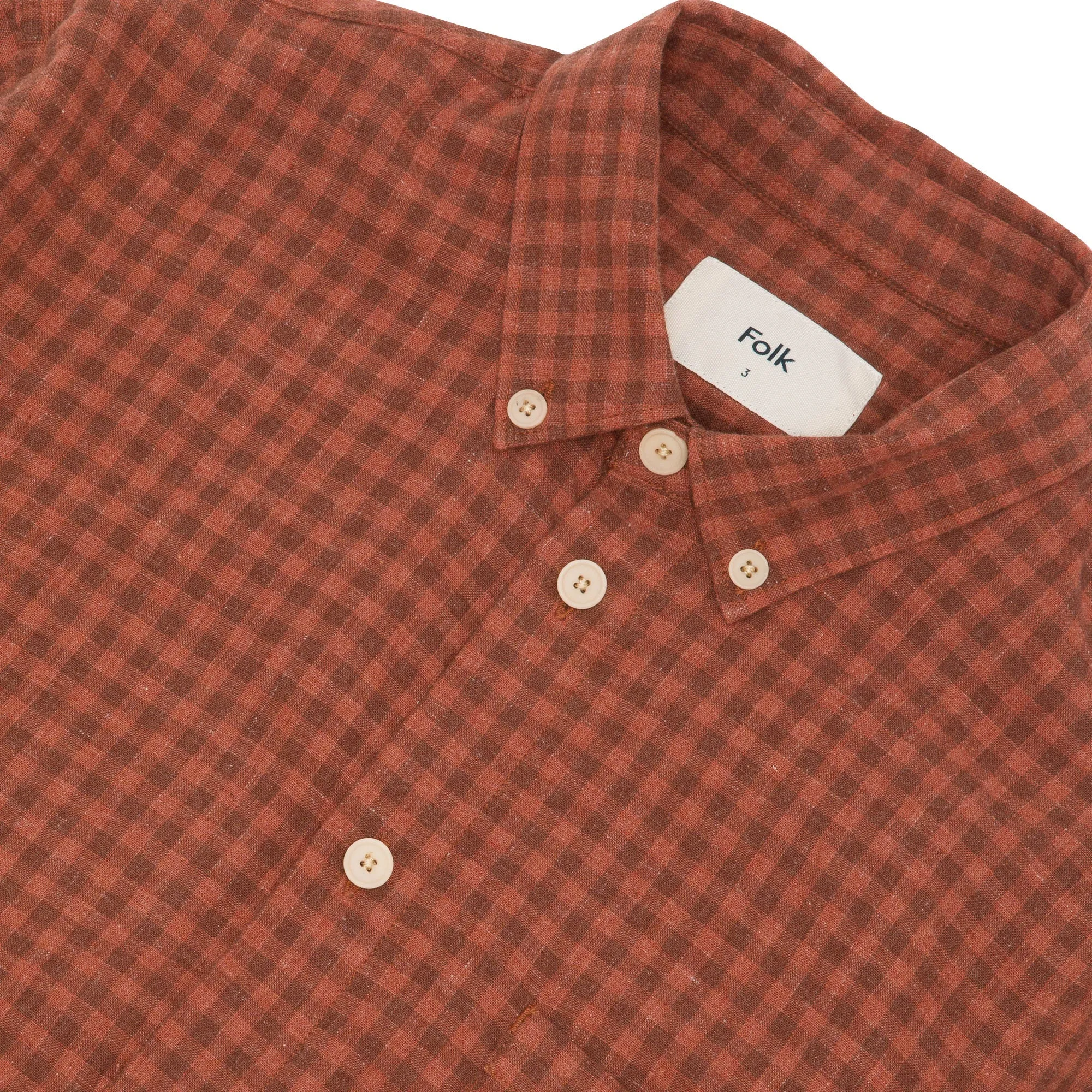 Folk Relaxed Fit Shirt Rust Gingham