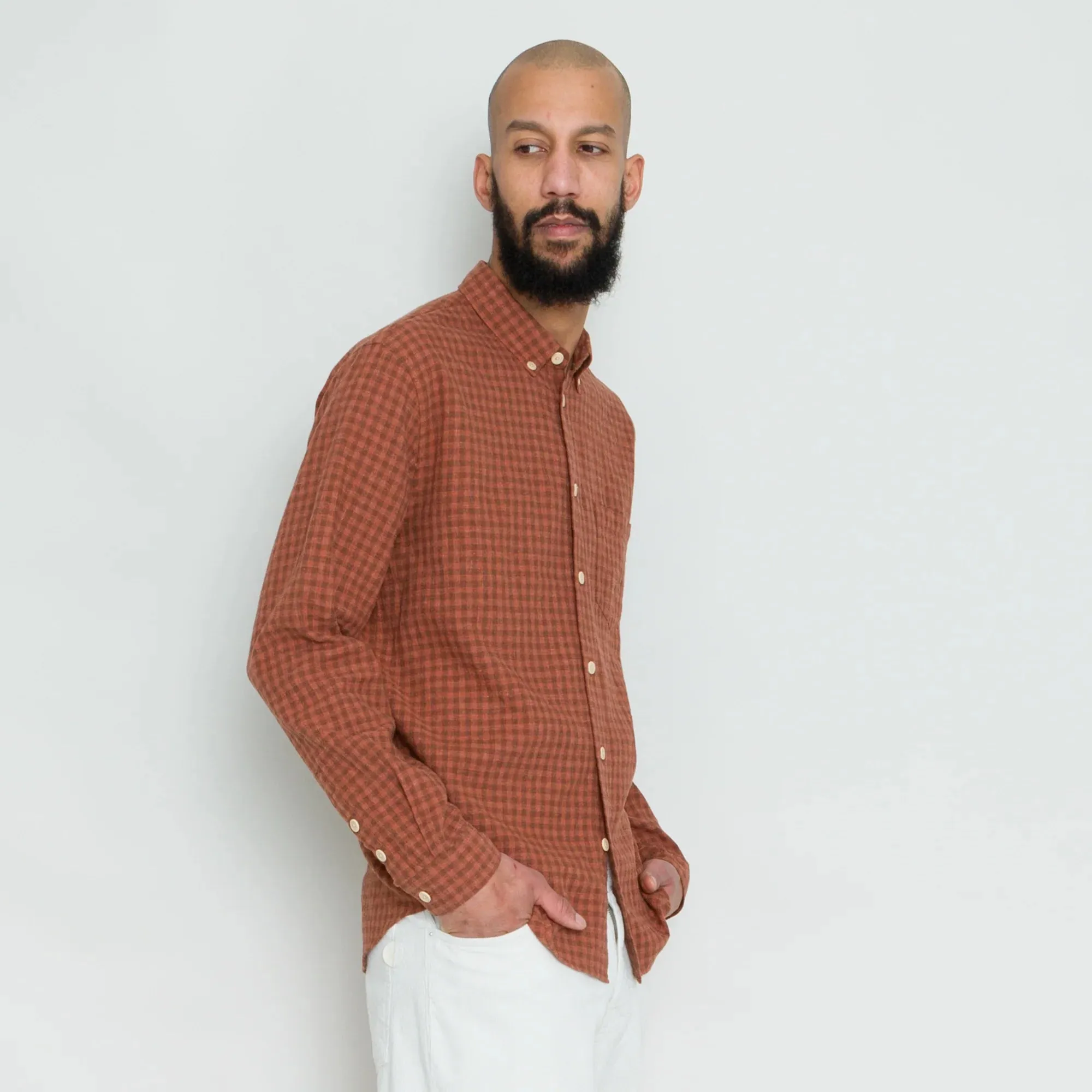 Folk Relaxed Fit Shirt Rust Gingham