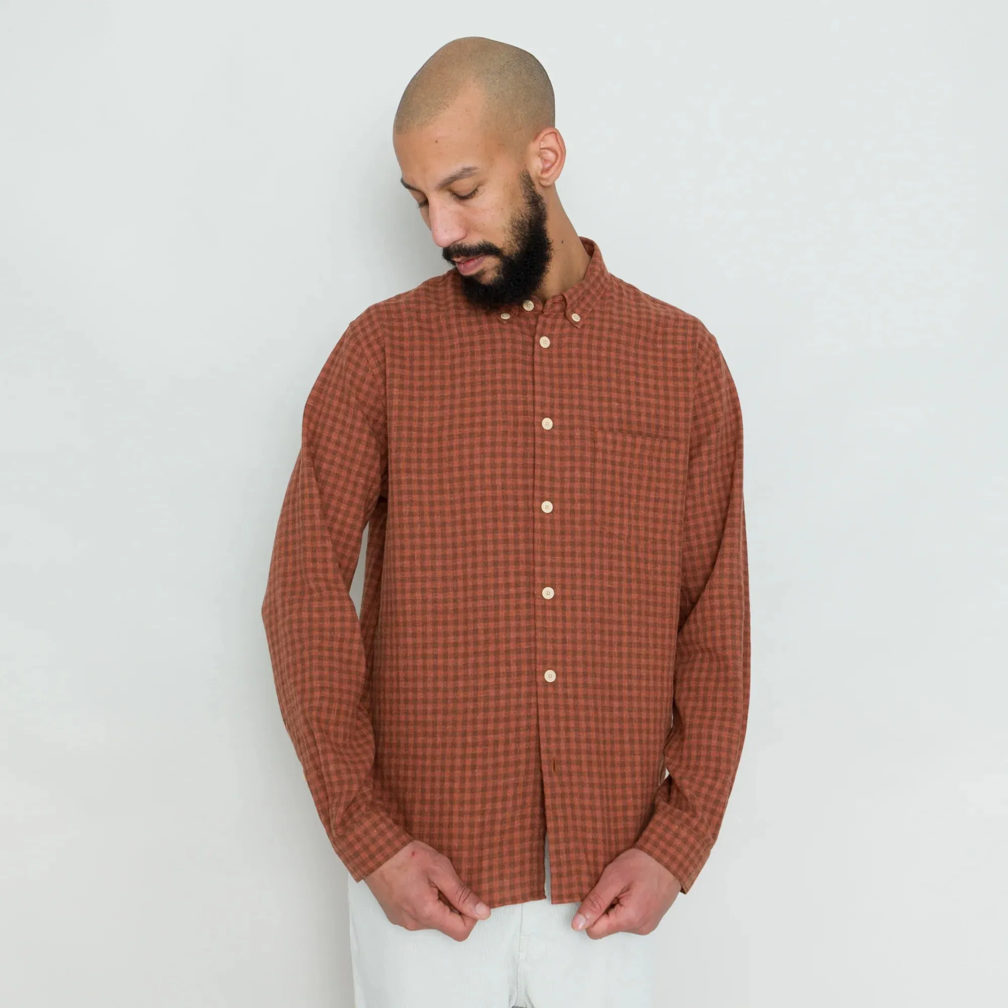 Folk Relaxed Fit Shirt Rust Gingham