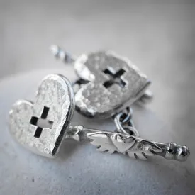 Hammered Heart Cufflinks