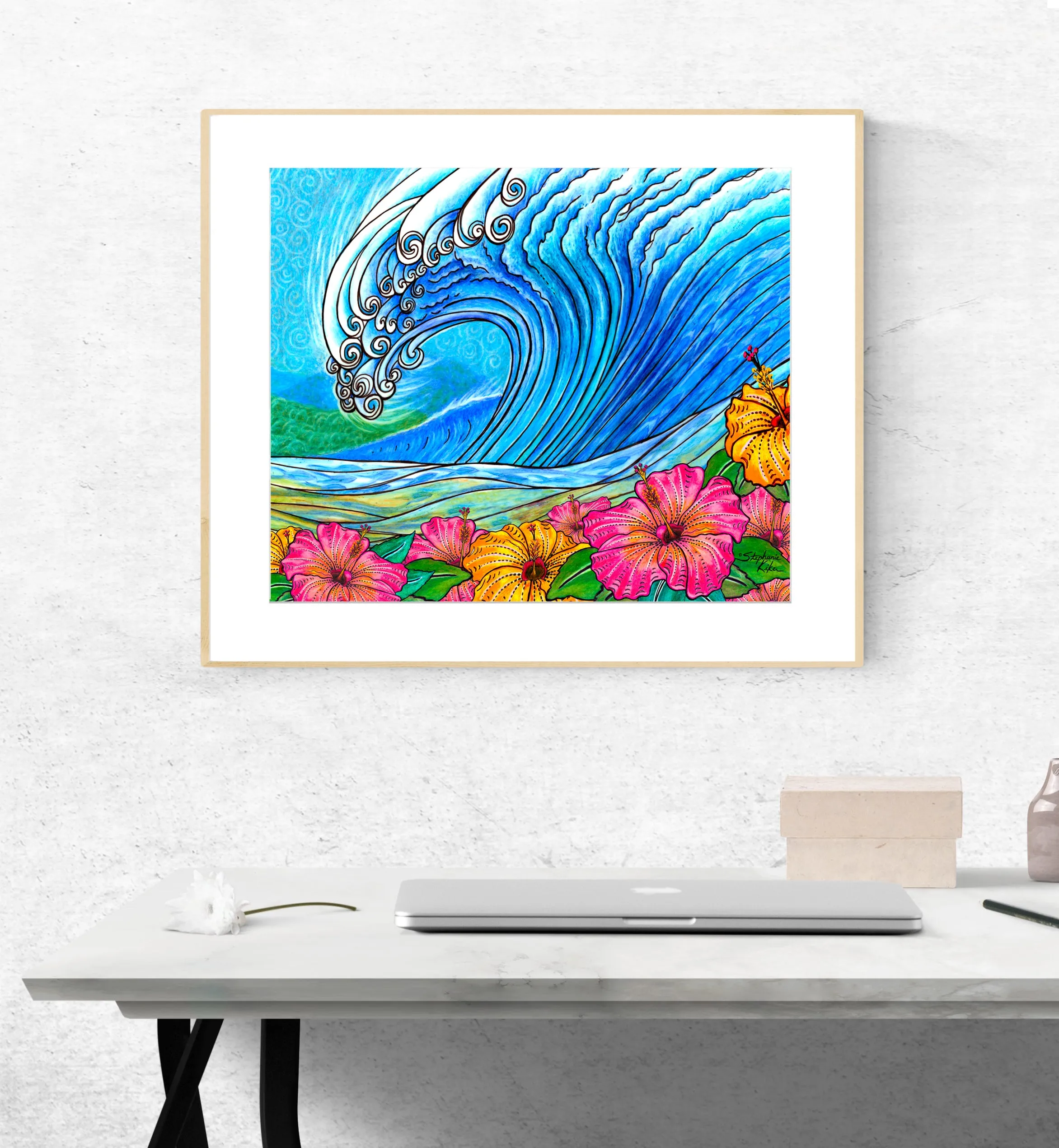 Hibiscus Wave Print