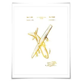 Lockheed C-130 Hercules Airplane Patent Gold Foil Art Print. 7 Foil Colours. Aviation Poster.