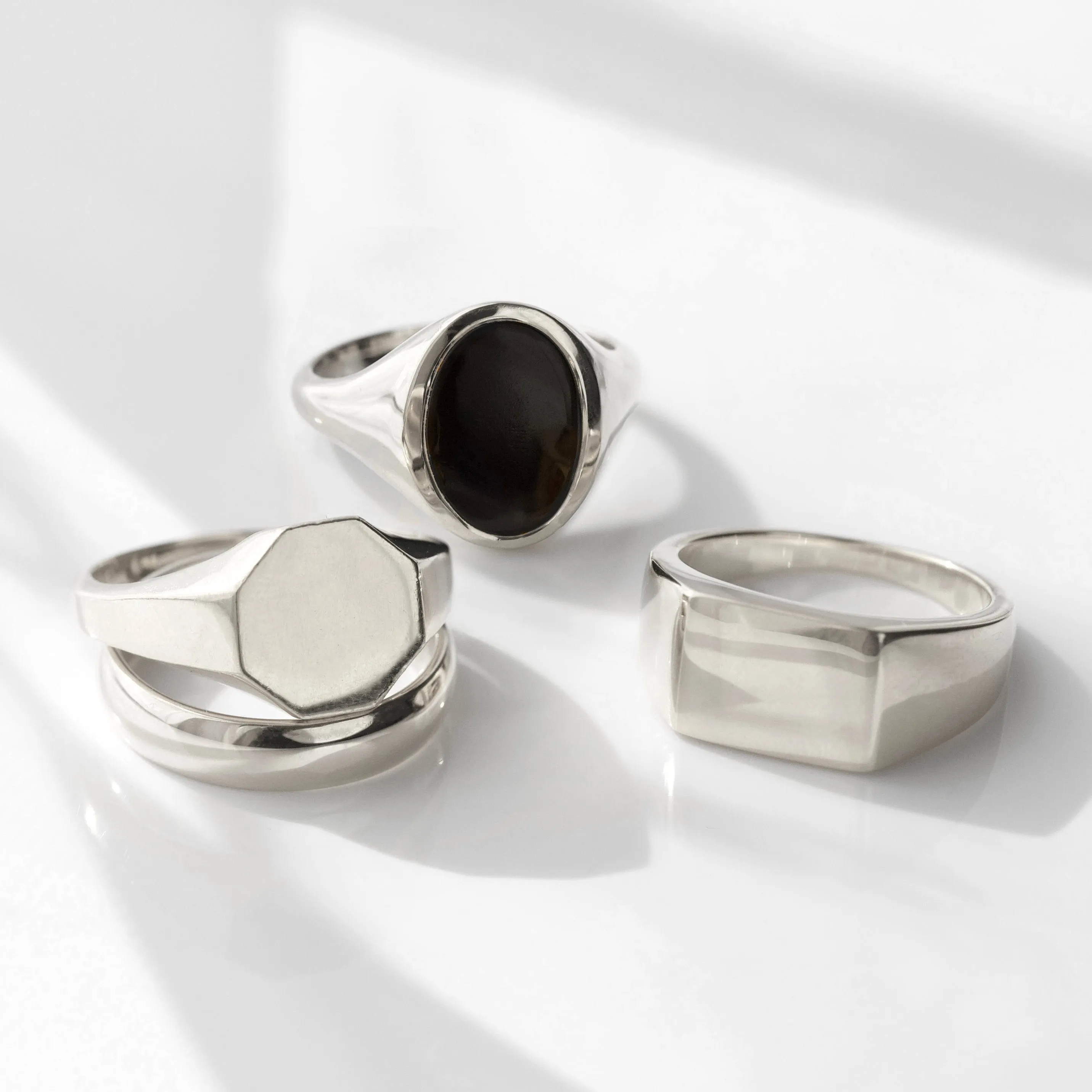 Mens Onyx Oval Signet Ring