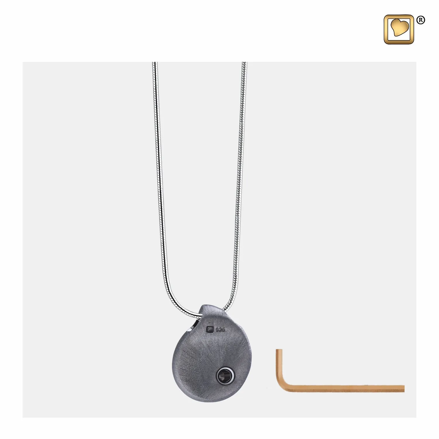 Pendant: TearDrop - Ruthenium Plated Two Tone - PD1023