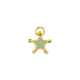 Peppermint Green Enamel Star Charm