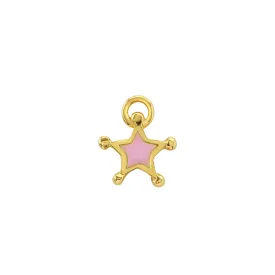 Pink Enamel Star Charm