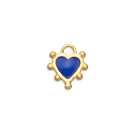 Prussian Blue Boho Heart Charm