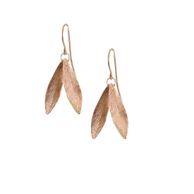 Rose Gold Double Leaf Earrings