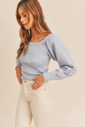 Ruched Shoulder Sweater