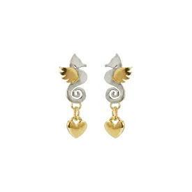 Seahorse Heart Drop Earrings