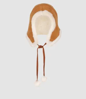 Sheepskin Fur Lined Trapper Hat