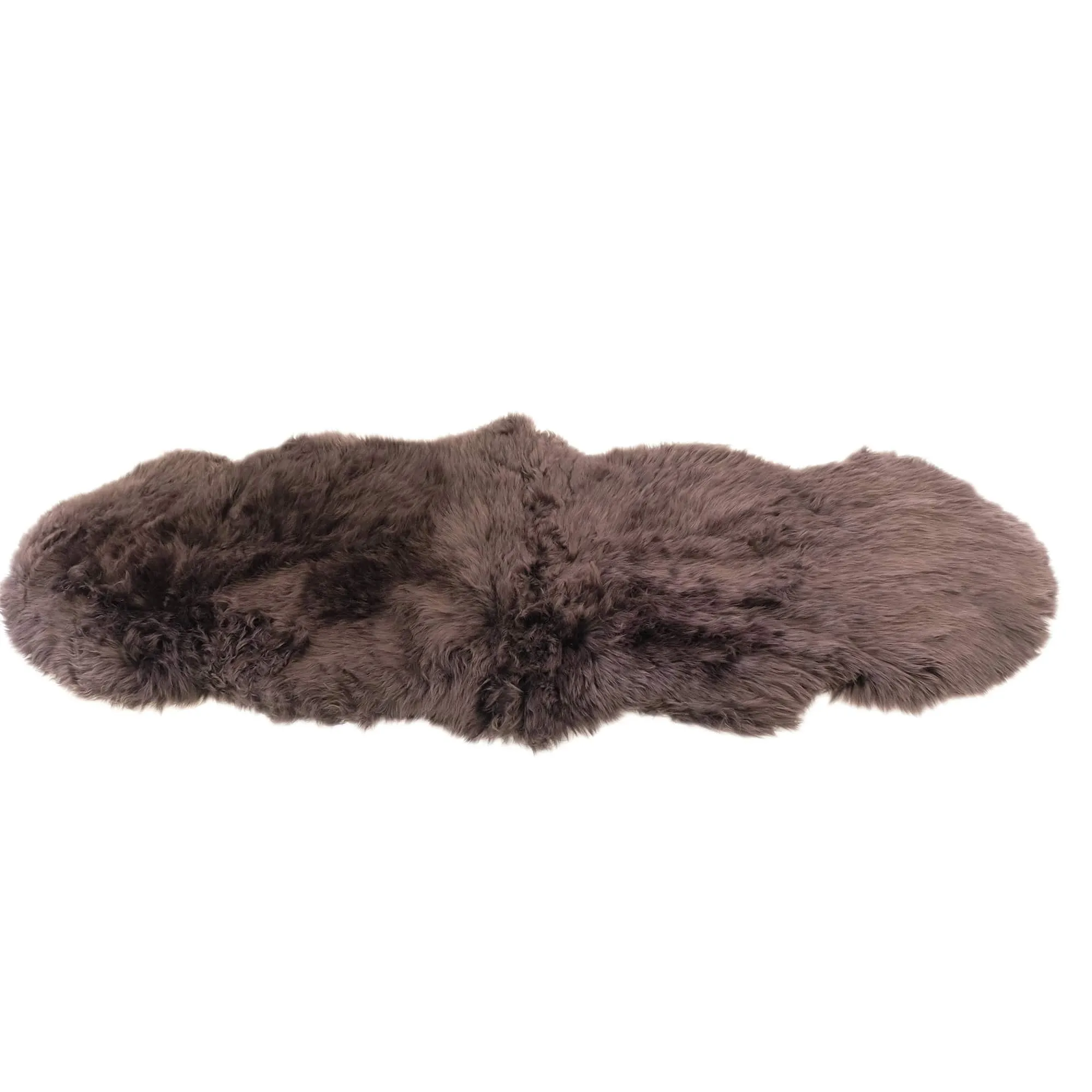 Sheepskin Rug - Chocolate - Super Double Length (200x60-65cm) - Long Wool Australian Merino Sheepskin