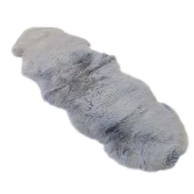 Sheepskin Rug - Cloudy Grey - Super Double Length (200x60-65cm) - Long Wool Australian Merino Sheepskin