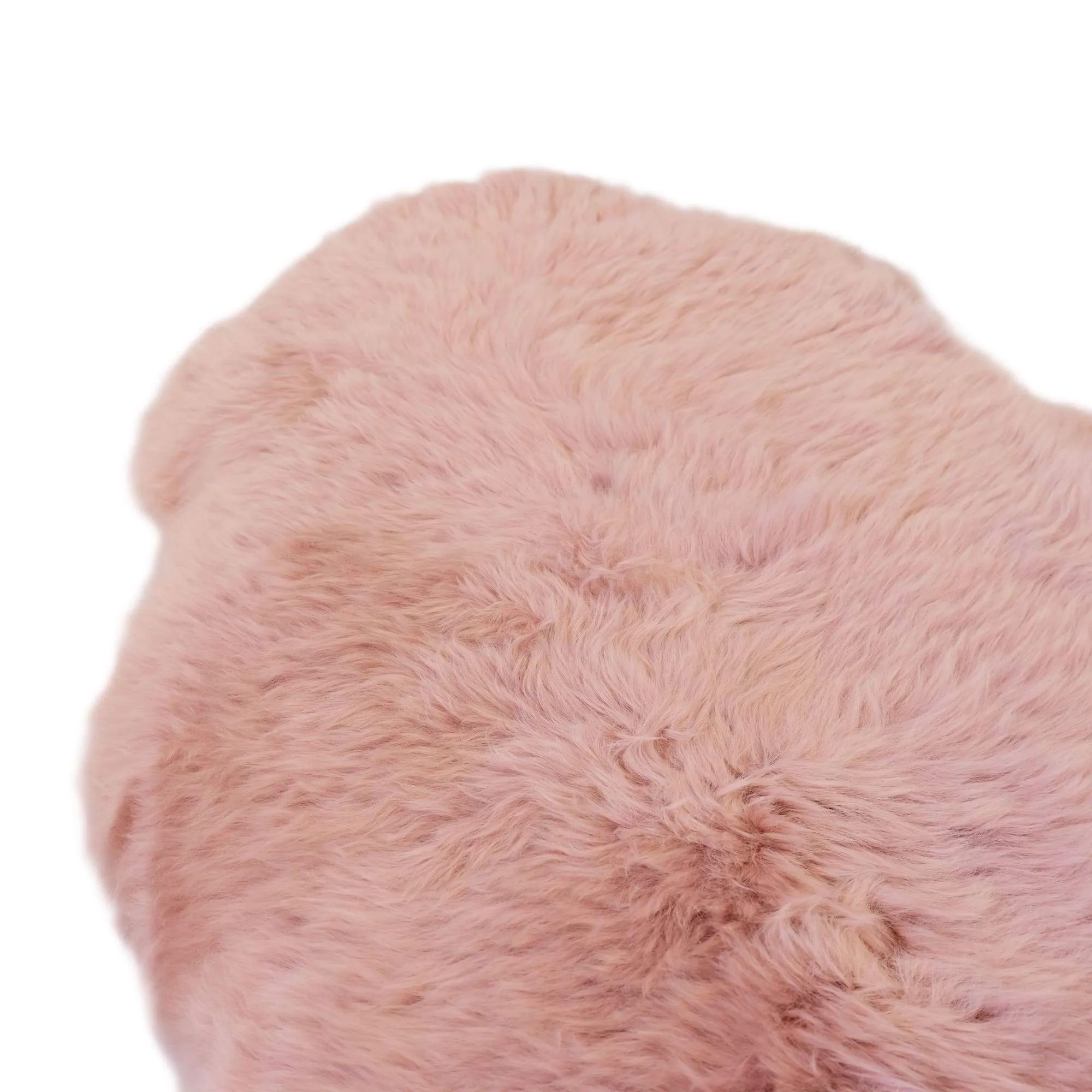 Sheepskin Rug - Dust Pink - Super Double Length (200x60-65cm) - Long Wool Australian Merino Sheepskin