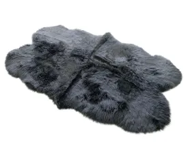 Sheepskin Rug - Steel (Dark Grey) - Quad 180x110cm - Long Wool Australian Merino Sheepskin