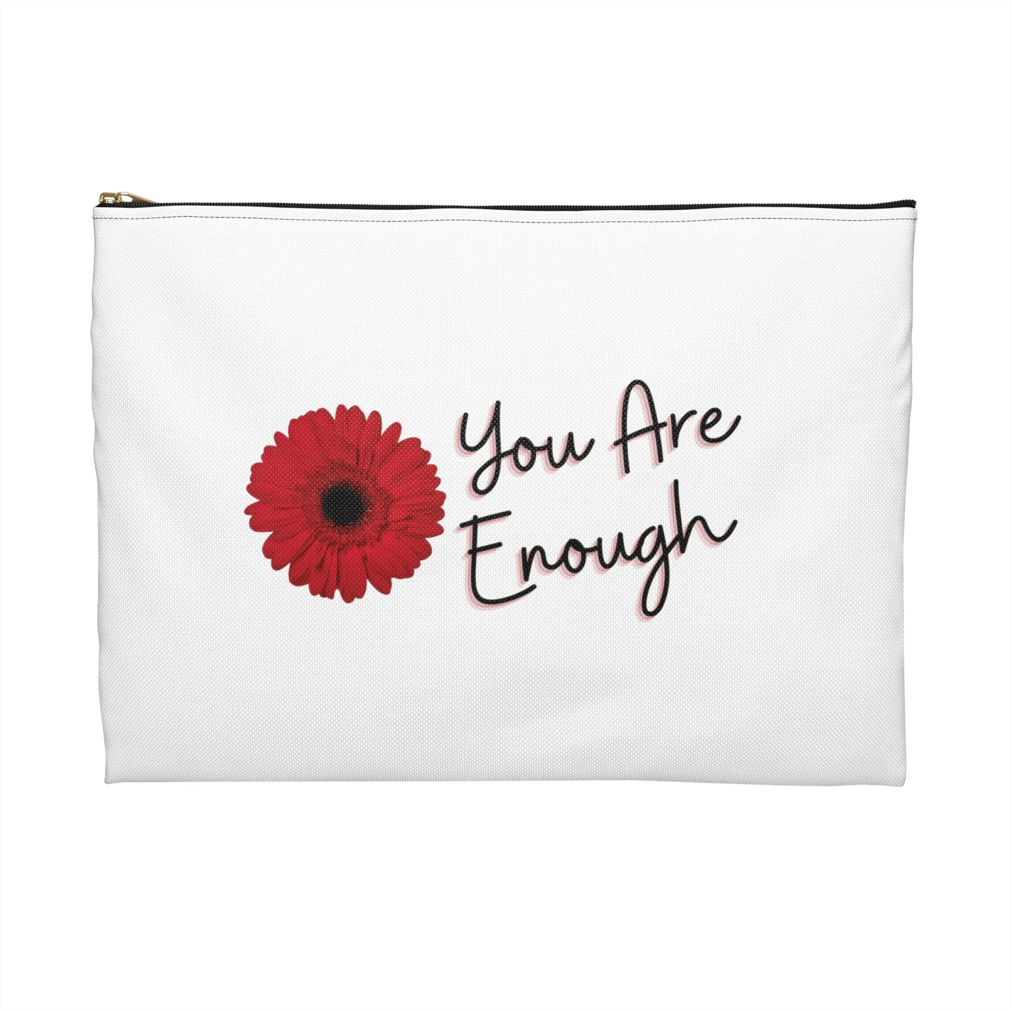 You Are Enough Cosmetic Bag only at Bling & Bloom's Boutique | Red Wildflower Accessory Pouch | Women's Make-up Bag