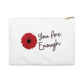 You Are Enough Cosmetic Bag only at Bling & Bloom's Boutique | Red Wildflower Accessory Pouch | Women's Make-up Bag