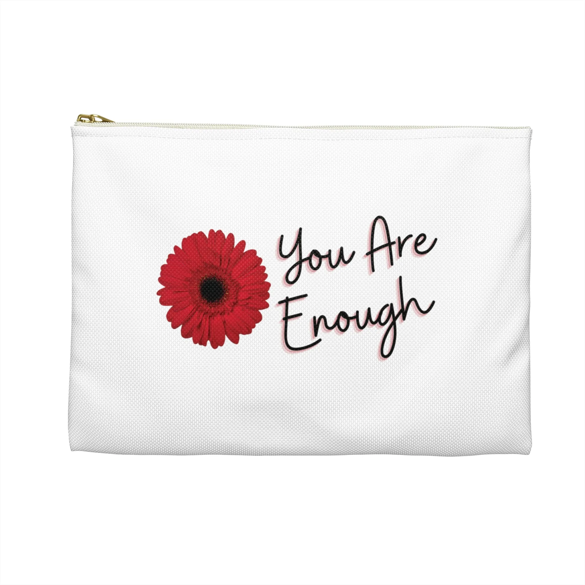 You Are Enough Cosmetic Bag only at Bling & Bloom's Boutique | Red Wildflower Accessory Pouch | Women's Make-up Bag