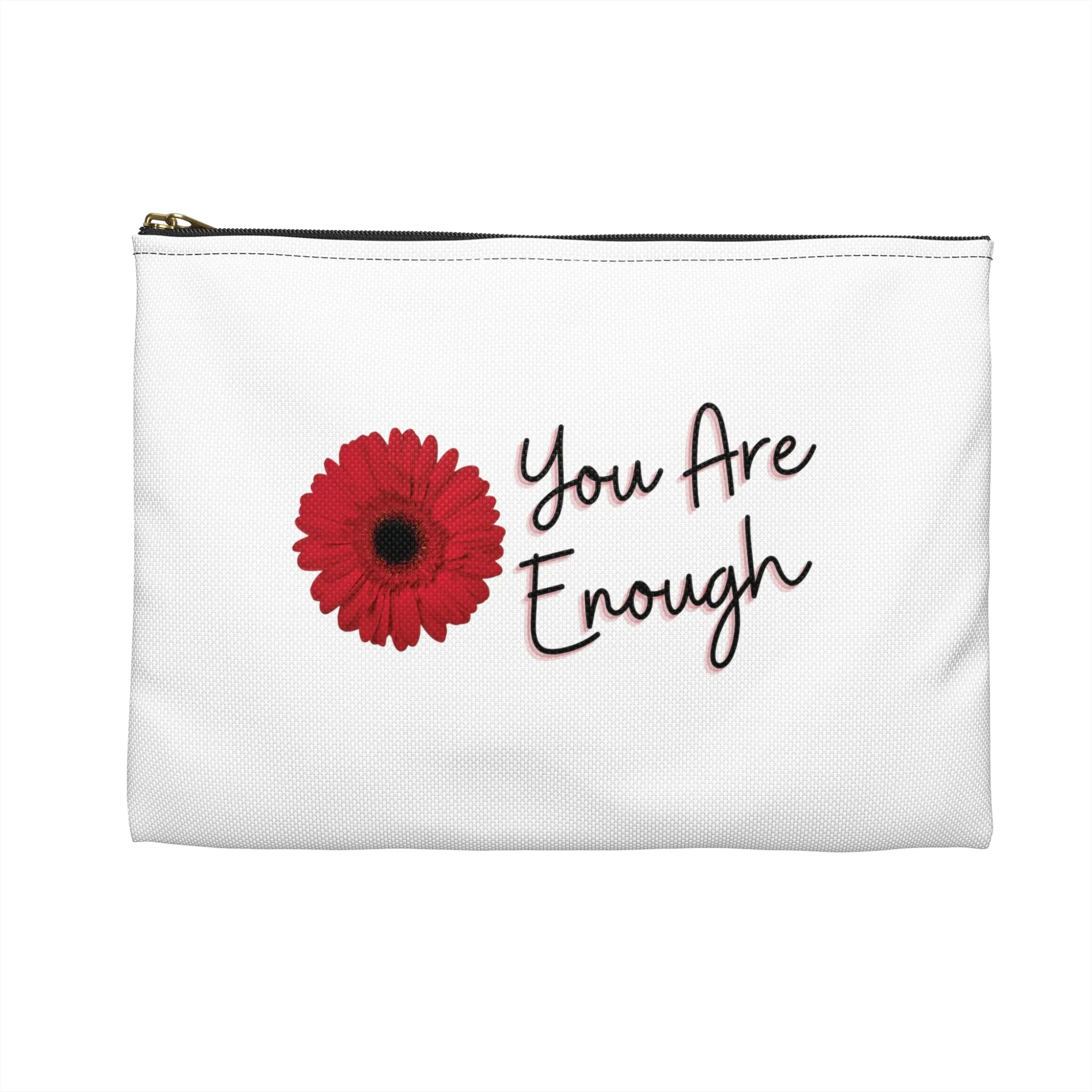 You Are Enough Cosmetic Bag only at Bling & Bloom's Boutique | Red Wildflower Accessory Pouch | Women's Make-up Bag