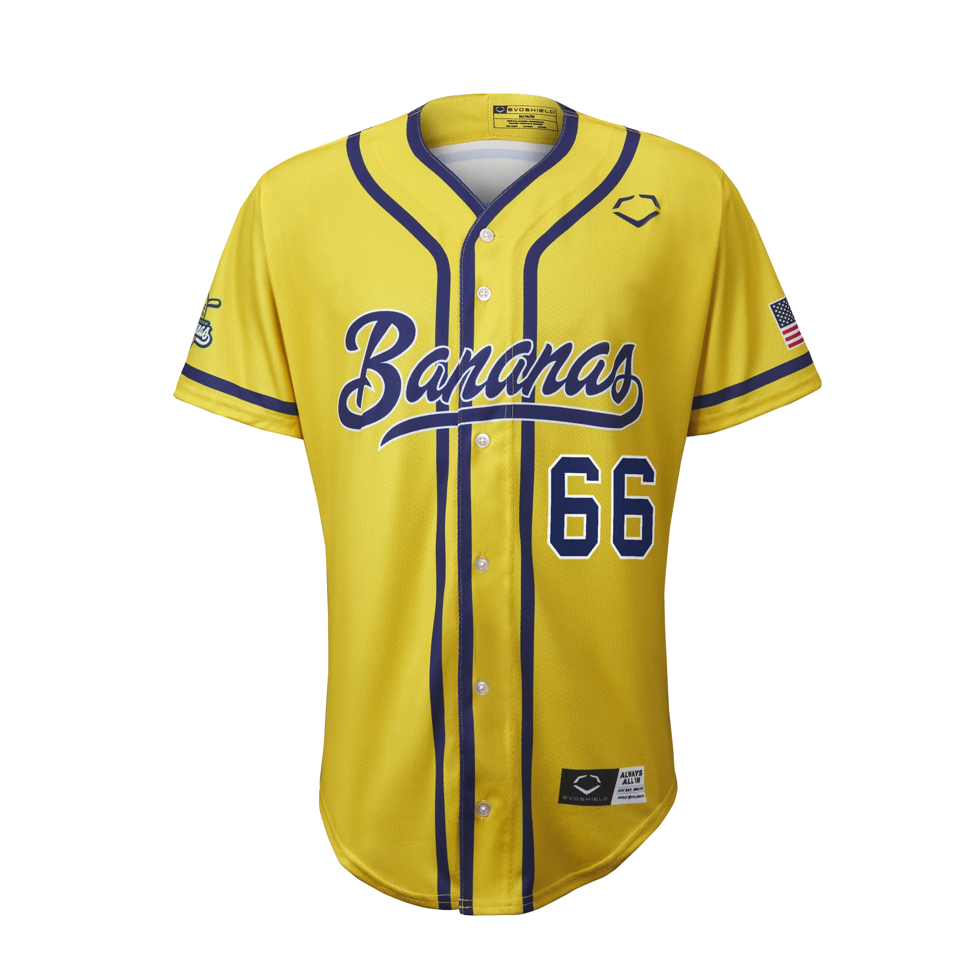 YOUTH Bananas Tyler Gillum #66 EvoShield Jersey - Yellow